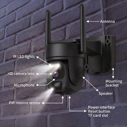 Pressus GuardCam Pro - Solar Powered PTZ Security Camera