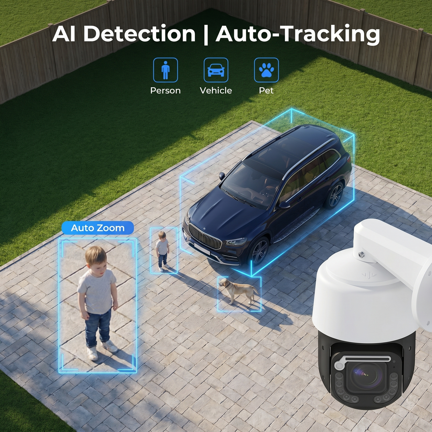 GuardCam 240 Pro — 4K PTZ Camera with 30x Zoom & AI Auto-Tracking