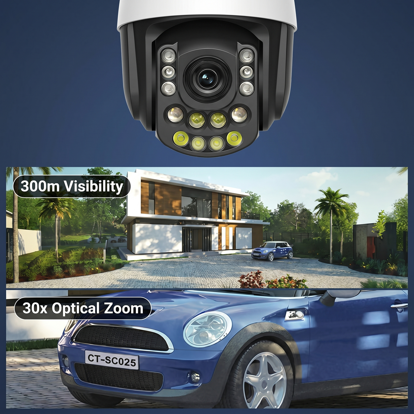 GuardCam 240 Pro — 4K PTZ Camera with 30x Zoom & AI Auto-Tracking