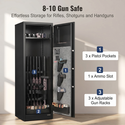 VaultGuard Rifle 10 – Biometric Fingerprint Lock, 8-10 Gun Capacity