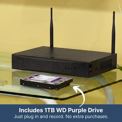 Pressus SurveillKit WiFi NVR Security System + Up to 8 Cameras + 1TB Hard Drive + No Monthly Fees