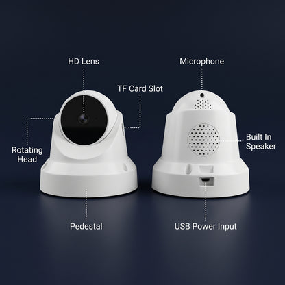 Pressus GuardCam Dome 100 Pressus GuardCam Dome 100 - 1080p WiFi Indoor Camera + Pan Tilt + Two Way Audio